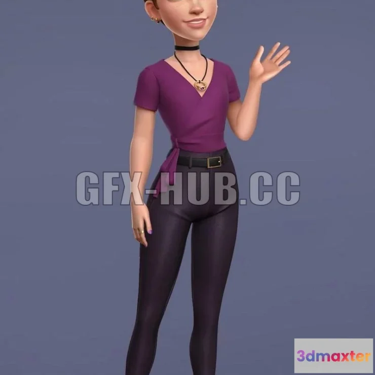 1520748 - PBR Game 3D Models - Emma - Cartoon Style Character 3D Max