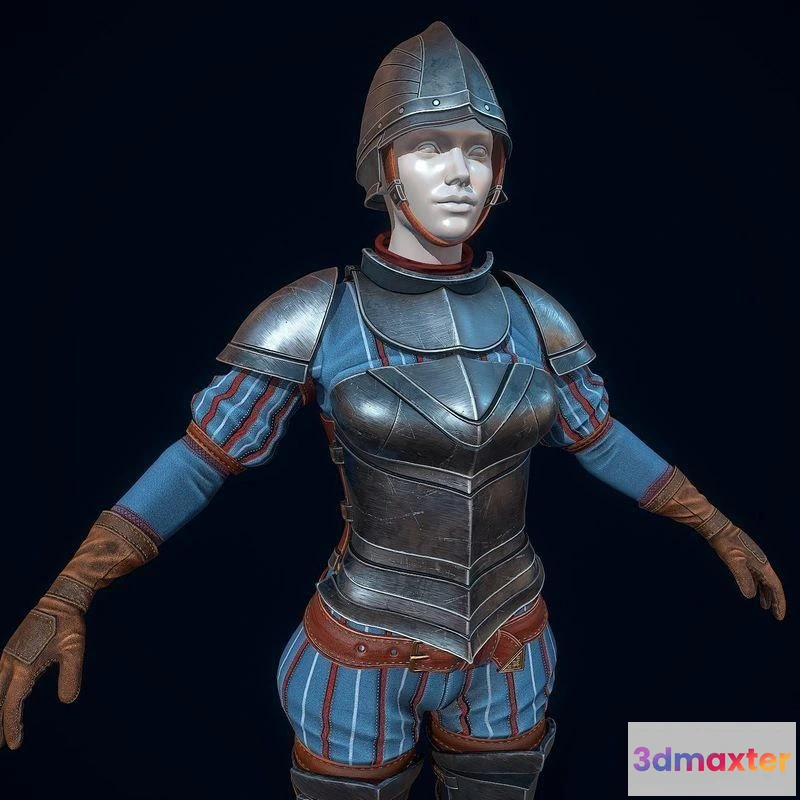 1520764 - PBR Game 3D Models - Female Guard Armor 3D Max