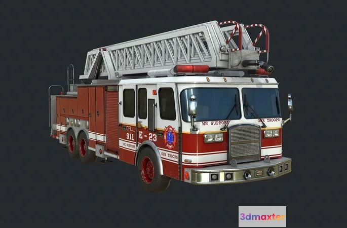 1520768 - PBR Game 3D Models - Fire Truck Fire Engine 3D Max