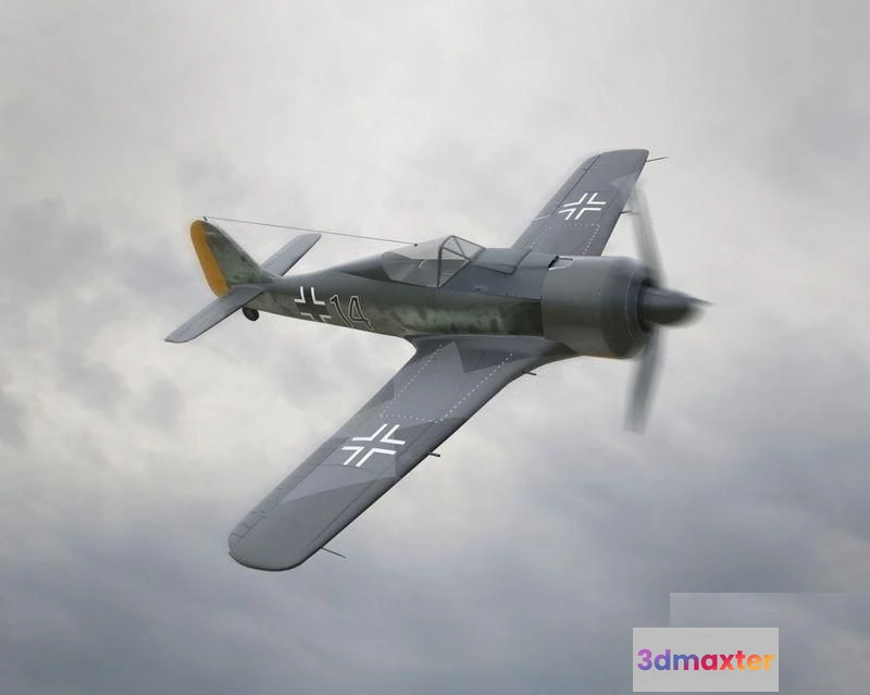 1520776 - PBR Game 3D Models - Focke Wulf Fw 190 Plane 3D Max