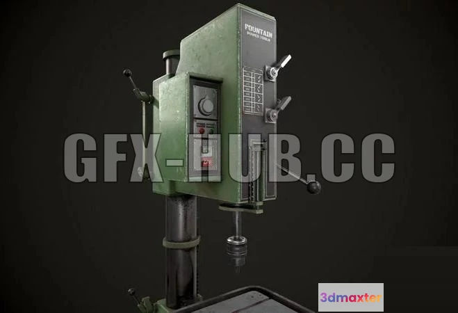 1520794 - PBR Game 3D Models - Gear Head Drill Press 3D Max