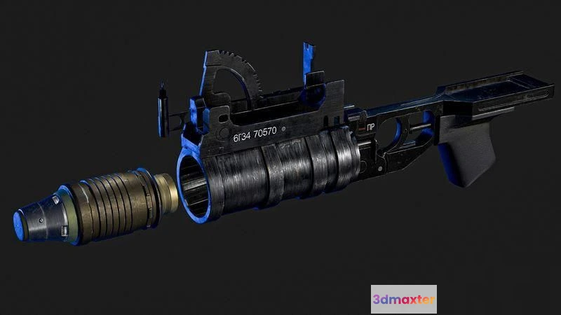 1520810 - PBR Game 3D Models - Grenade launcher GP-34 with VOG-25M Koster 3D Max