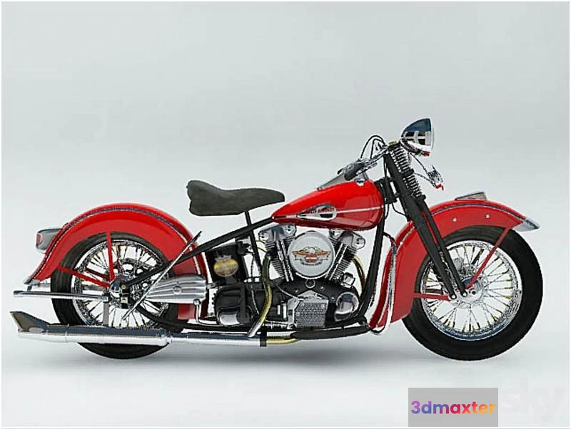 1520818 - PBR Game 3D Models - Harley Davidson (F) 1946 3D Max