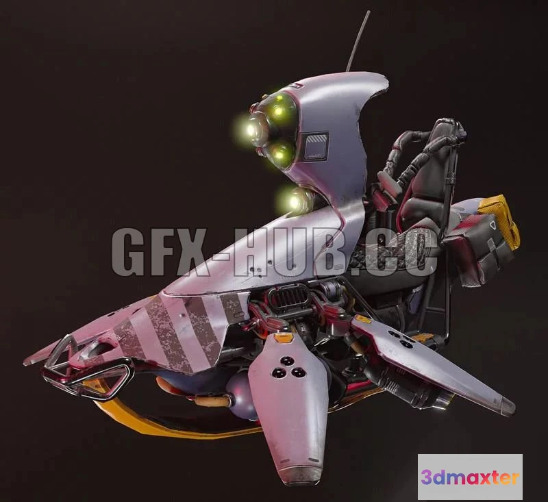 1520820 - PBR Game 3D Models - HEATR - Jetbike 3D Max