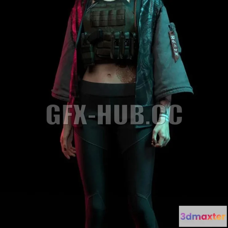 1520864 - PBR Game 3D Models - Kimono Mercenary 3D Max