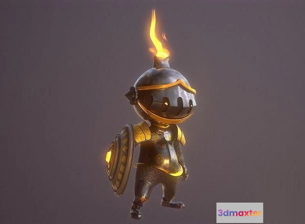 1520866 - PBR Game 3D Models - Knight of the shield 3D Max