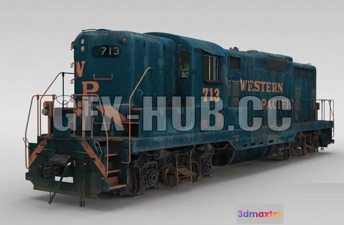 1520882 - PBR Game 3D Models - Locomotive western pacific 3D Max