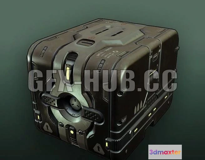 1520888 - PBR Game 3D Models - Low Poly Box -Doom Ammo Crate 3D Max