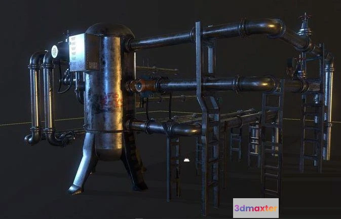 1520928 - PBR Game 3D Models - Modular Pipes Low-poly 3D Max