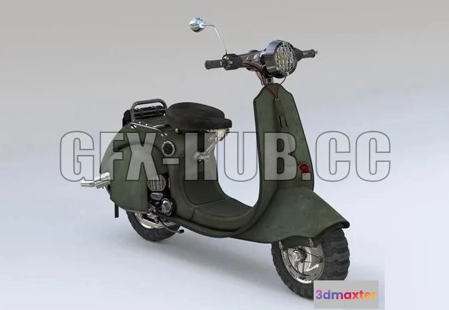 1520932 - PBR Game 3D Models - Motor Scooter 3D Max
