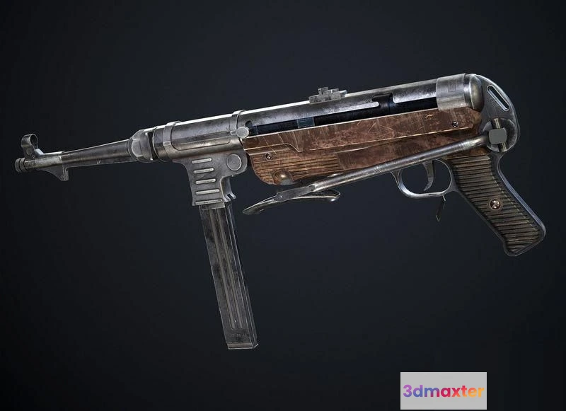 1520934 - PBR Game 3D Models - MP 40 submachine gun 3D Max