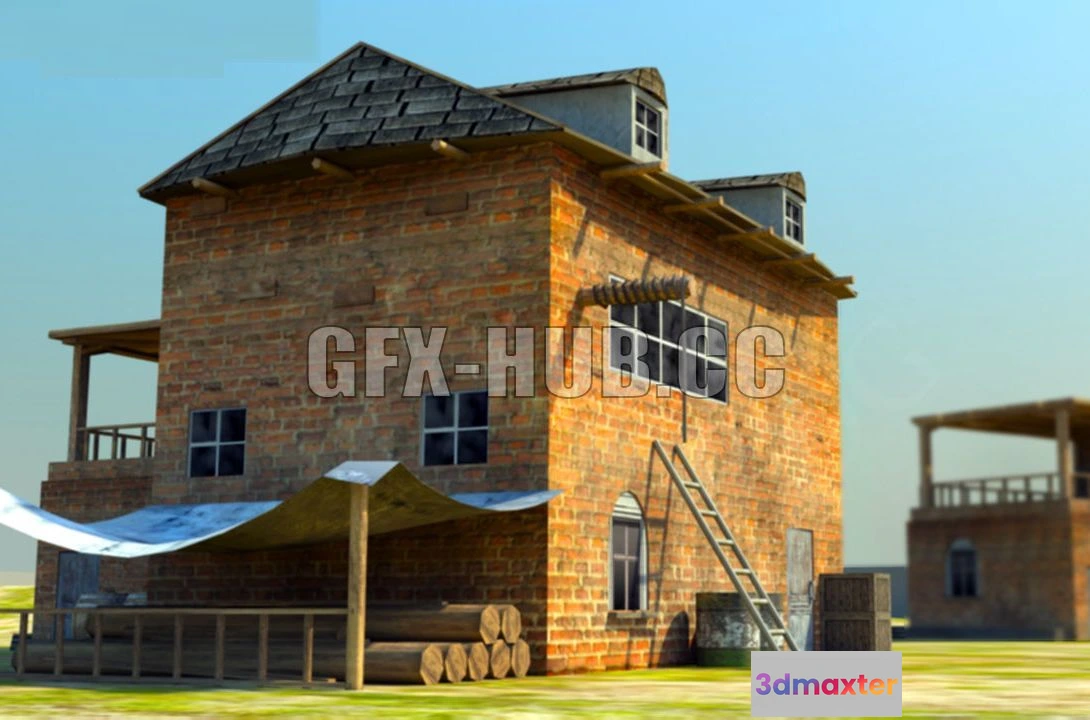 1520944 - PBR Game 3D Models - Old House 3D Max