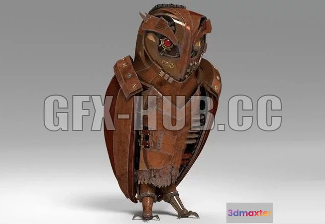 1520956 - PBR Game 3D Models - Owl steam punk 3D Max
