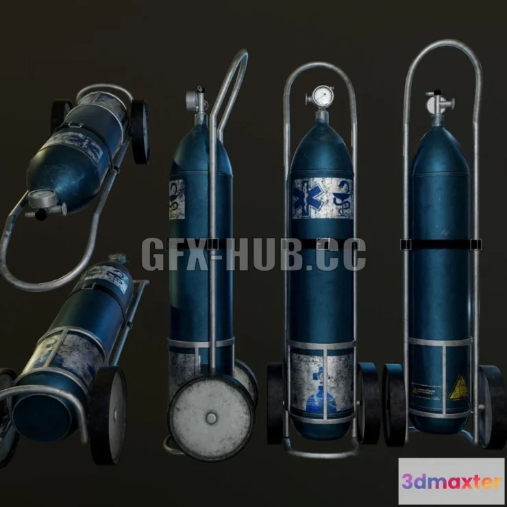 1520958 - PBR Game 3D Models - Oxygen Cylinder 3D Max