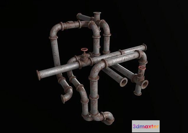 1520964 - PBR Game 3D Models - Pipes modular industrial 3D Max