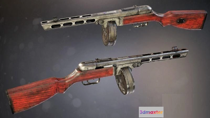 1520972 - PBR Game 3D Models - Ppsh 41 submachine gun 3D Max