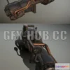 1520982 - PBR Game 3D Models - Rail Spike Gun 3D Max