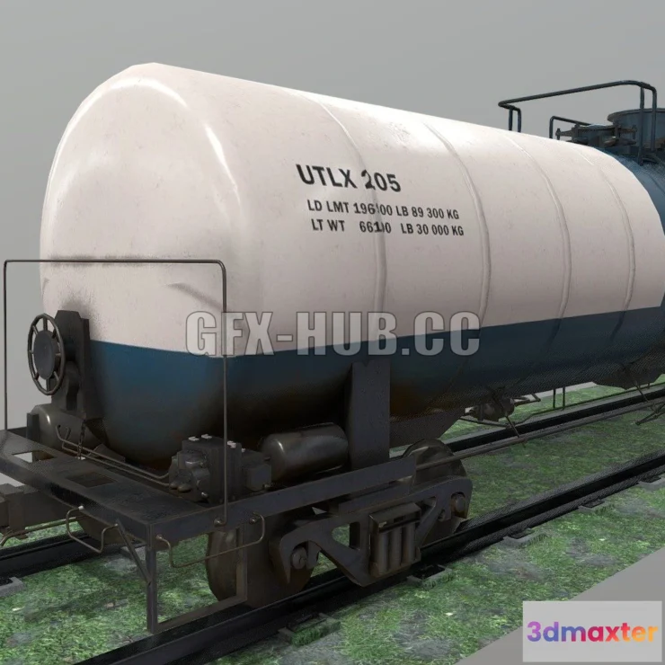 1520988 - PBR Game 3D Models - Railway Tank Car 3D Max