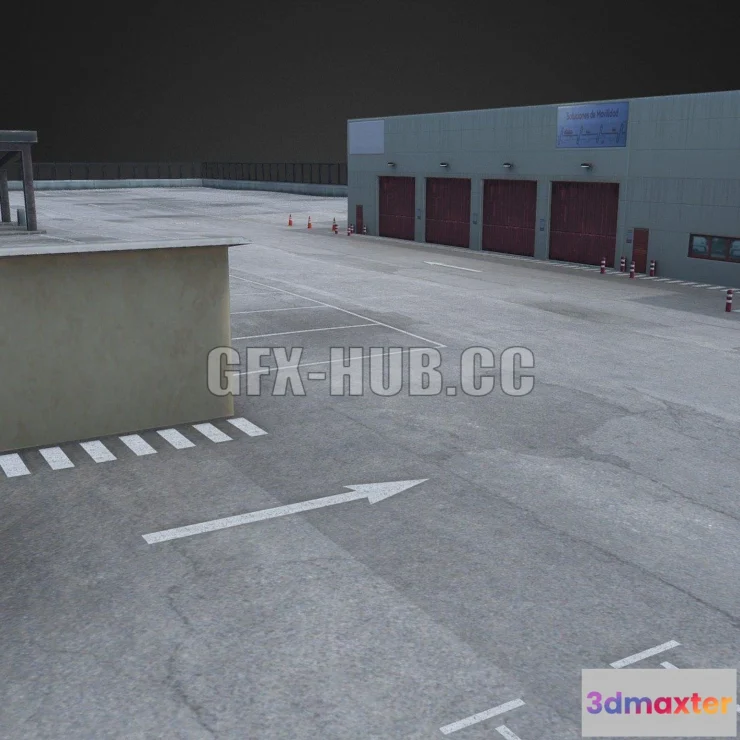 1521000 - PBR Game 3D Models - Real Parking Bus 3D Max