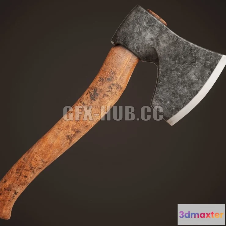1521002 - PBR Game 3D Models - Realistic Axe 3D Max