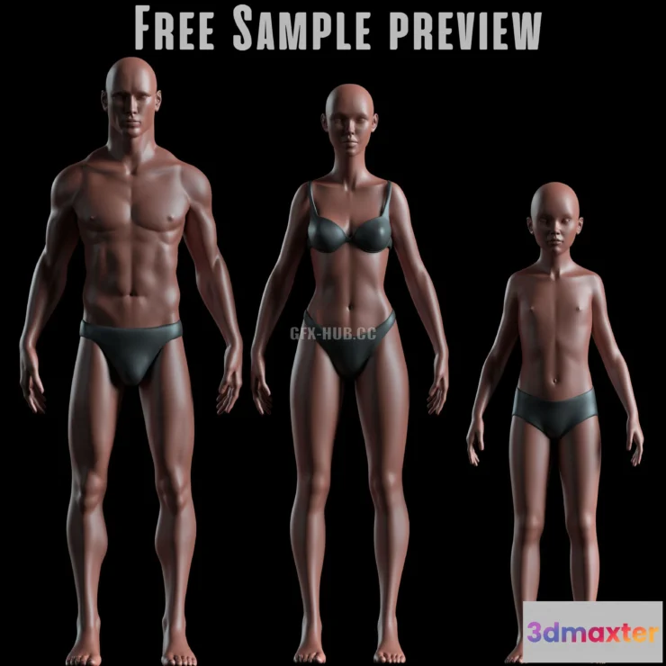 1521006 - PBR Game 3D Models - Realistic Human Basemesh 3D Max