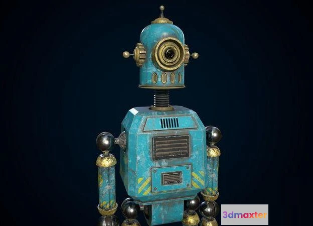 1521048 - PBR Game 3D Models - Retro Robot 3D Max