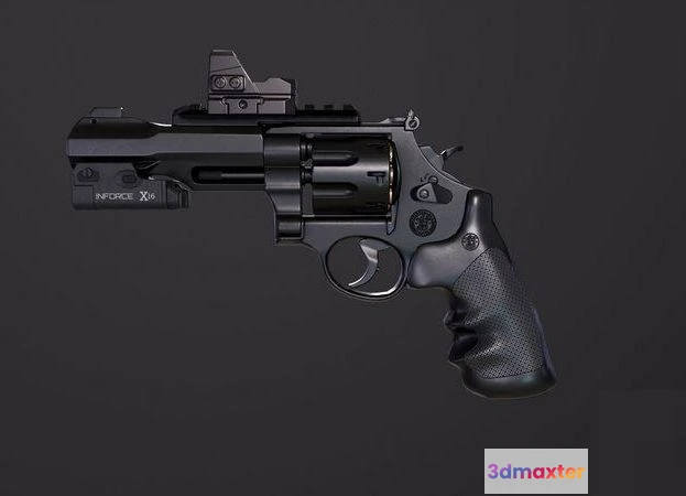 1521064 - PBR Game 3D Models - Revolver 357 Magnum 3D Max