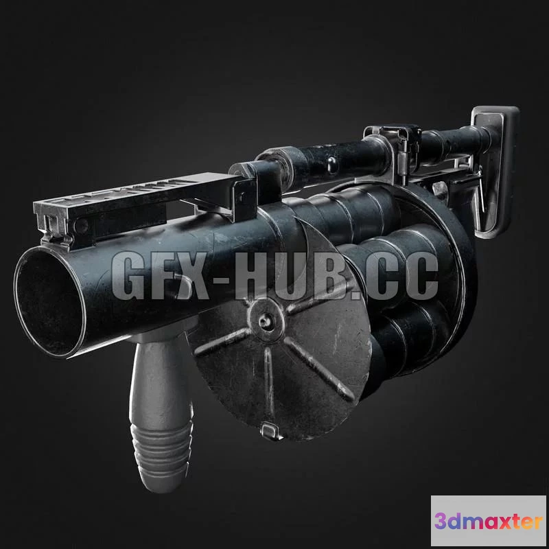 1521070 - PBR Game 3D Models - RG-6 gnome grenade launcher 3D Max