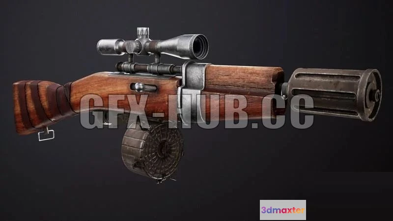 1521074 - PBR Game 3D Models - Rifle Gun 3D Max