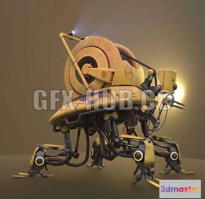 1521100 - PBR Game 3D Models - Robot for power lines care 3D Max