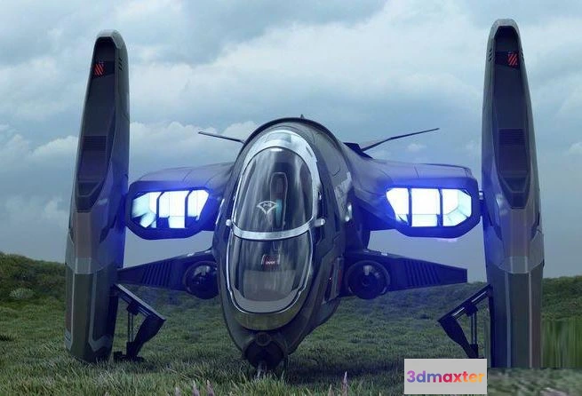 1521130 - PBR Game 3D Models - Sci-Fi Light Gunship G9 3D Max