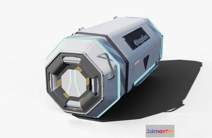 1521132 - PBR Game 3D Models - Scifi loot supplies crate 3D Max