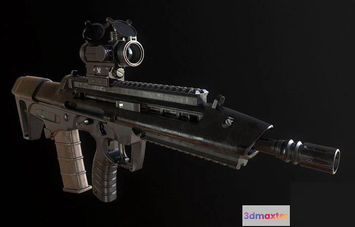 1521152 - PBR Game 3D Models - ST Kinetics BR18 Assault Rifle 3D Max