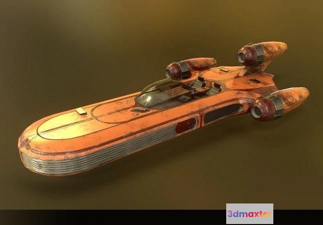 1521154 - PBR Game 3D Models - Star Wars - X-34 Landspeeder 3D Max