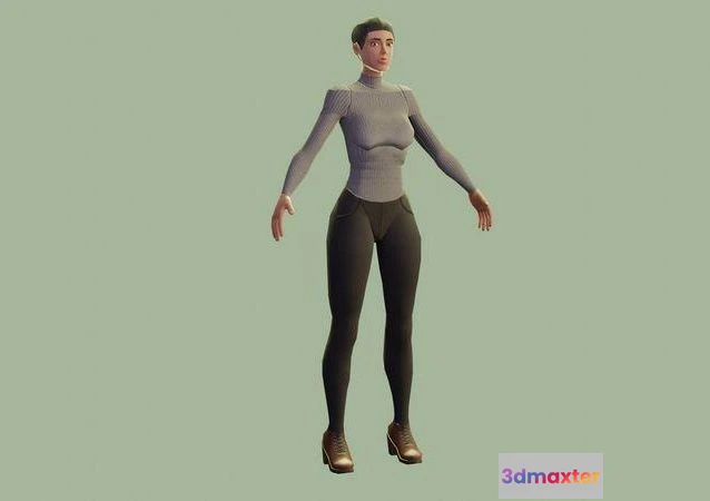 1521170 - PBR Game 3D Models - StylizedWoman2 sims character Low-poly 3D Max