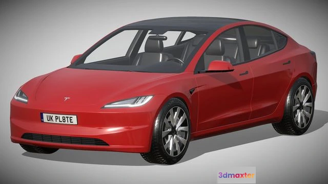 1521178 - PBR Game 3D Models - Tesla Model 3 2024 3D Max