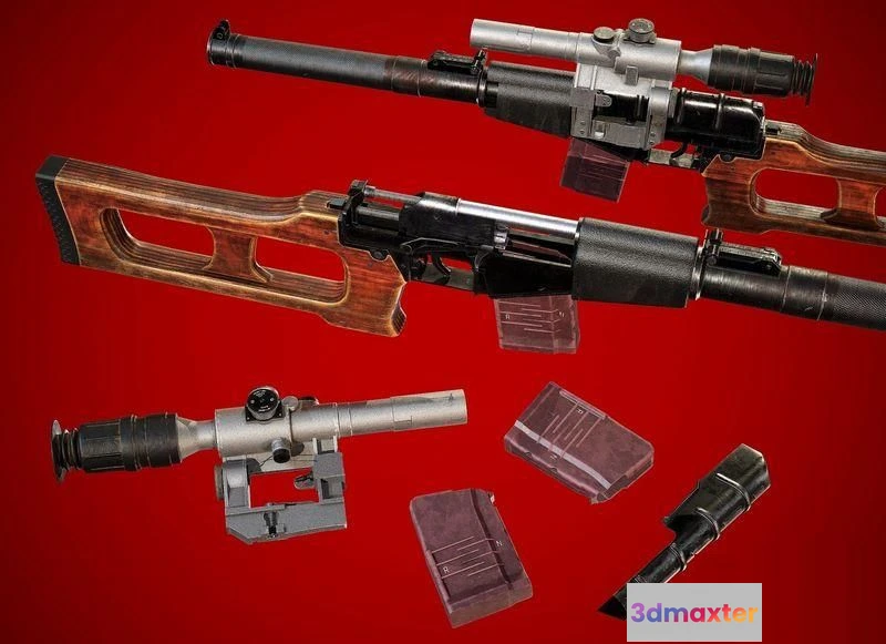 1521204 - PBR Game 3D Models - VSS Vintorez special sniper rifle 3D Max