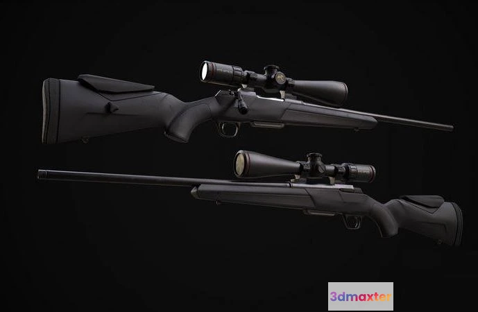 1521210 - PBR Game 3D Models - Winchester XPR Varmint 3D Max