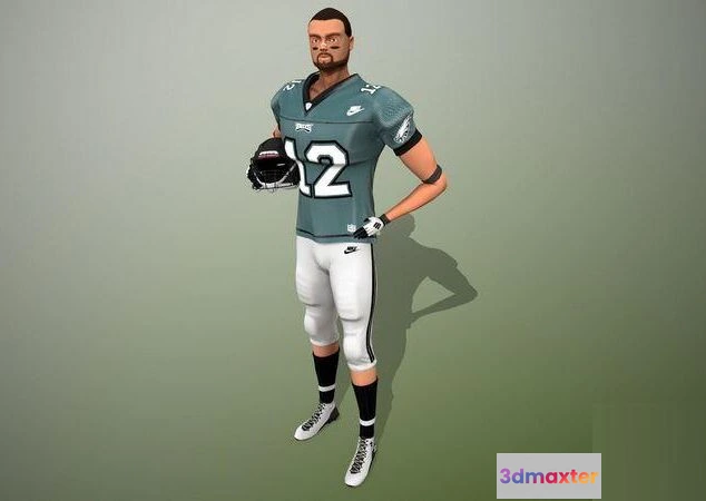 1521224 - PBR Game 3D Models - American football player - Wide Reciever 3D Max