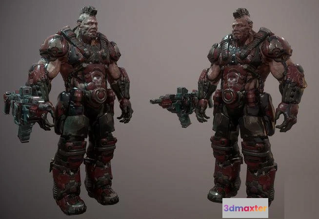 1521230 - PBR Game 3D Models - Armored Trooper 3D Max