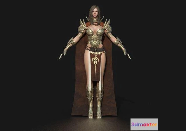 1521244 - PBR Game 3D Models - Character - Valkyrie Warrior Girl 3D Max