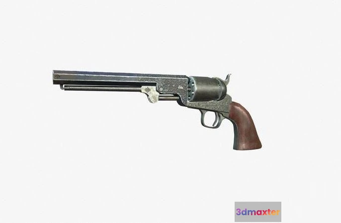 1521252 - PBR Game 3D Models - Colt Navy 1851 3D Max