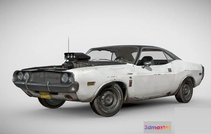 1521256 - PBR Game 3D Models - Dodge Charger 1968 White Ghost 3D Max