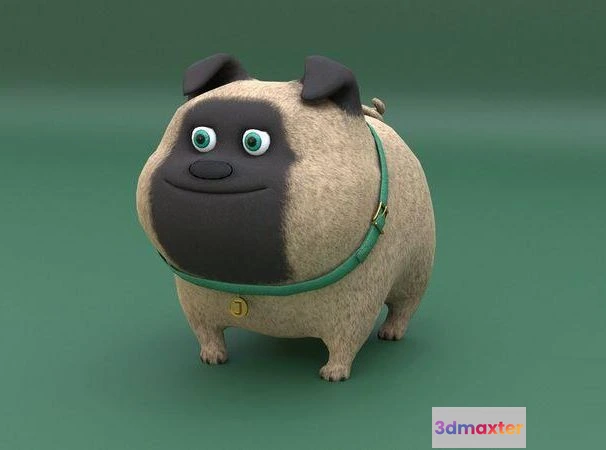 1521290 - PBR Game 3D Models - Funny cartoon dog Low-poly 3D Max