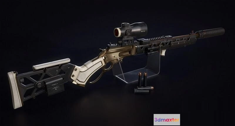 1521304 - PBR Game 3D Models - Ivory sniper rifle 3D Max