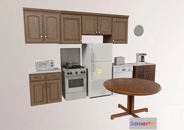 1521312 - PBR Game 3D Models - Kitchen Pack 90s 3D Max