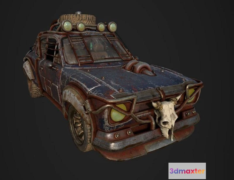 1521326 - PBR Game 3D Models - Mad Max Vehicle post apocalyptic car 3D Max