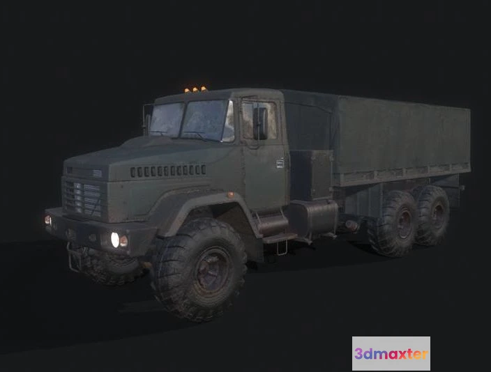 1521334 - PBR Game 3D Models - Military Truck Low-poly 3D Max