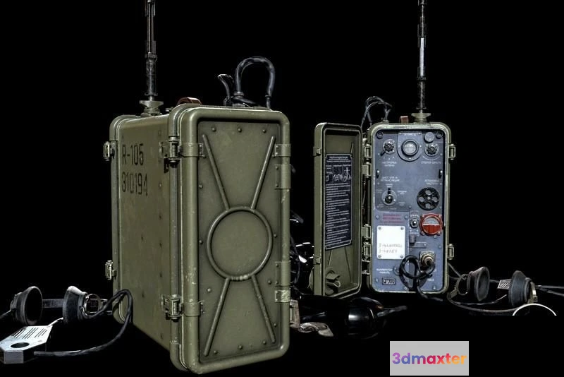 1521354 - PBR Game 3D Models - R-105 Soviet Radio 3D Max