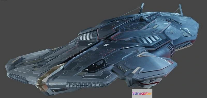 1521370 - PBR Game 3D Models - Sci-Fi Gunship 3D Max